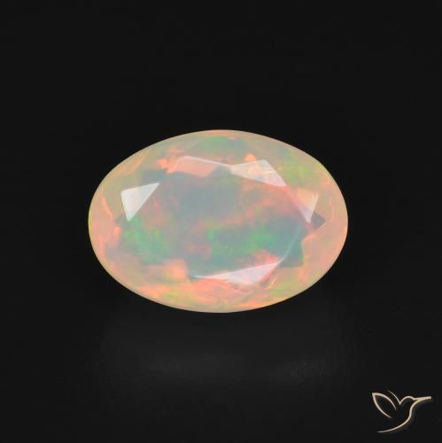 1.71ct Natürlicher Mehrfarbiges Weiß Opal, Oval, Transparent