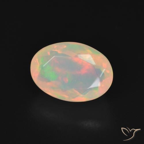 9,17 ctw natürlicher Mehrfarbiges Weiß Opal, Oval, Transparent