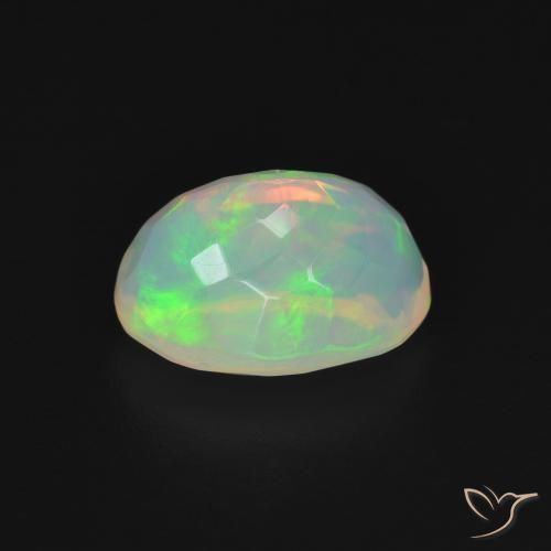 9,17 ctw natürlicher Mehrfarbiges Weiß Opal, Oval, Transparent