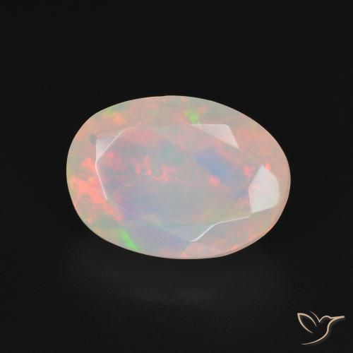 9,17 ctw natürlicher Mehrfarbiges Weiß Opal, Oval, Transparent