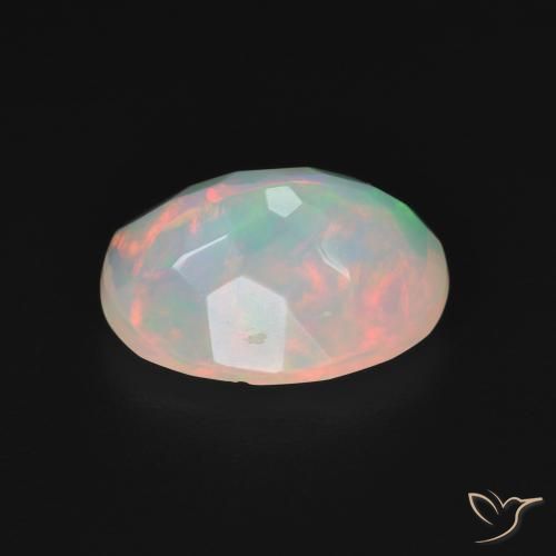 9,17 ctw natürlicher Mehrfarbiges Weiß Opal, Oval, Transparent