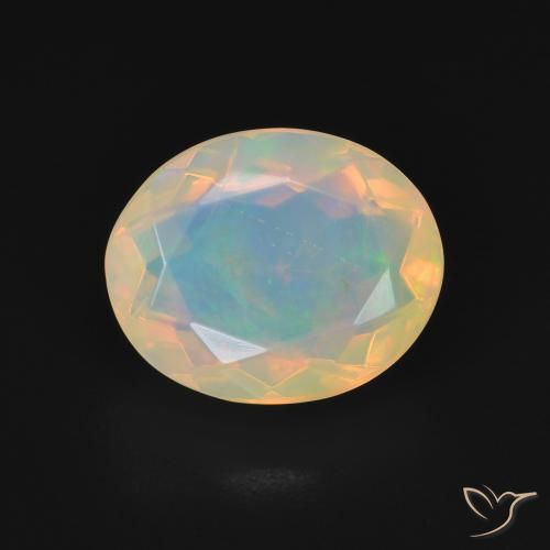 2.18ct Natürlicher Mehrfarbiges Weiß Opal, Oval, Transparent, Photo A