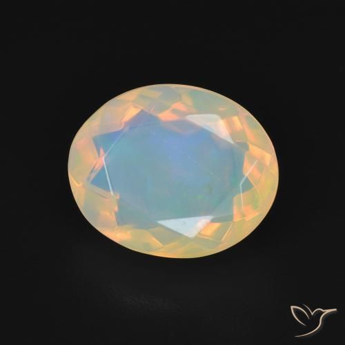 9,17 ctw natürlicher Mehrfarbiges Weiß Opal, Oval, Transparent