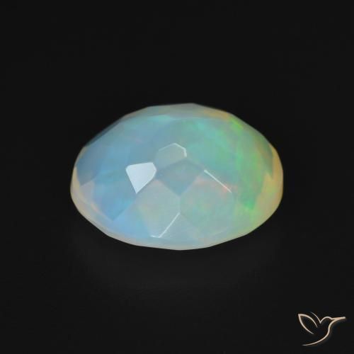 9,17 ctw natürlicher Mehrfarbiges Weiß Opal, Oval, Transparent