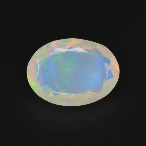 3.11ct Natürlicher Mehrfarbiges Weiß Opal, Oval, Transparent
