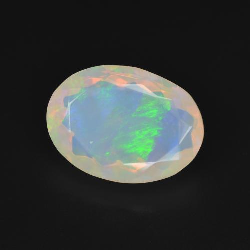 9,17 ctw natürlicher Mehrfarbiges Weiß Opal, Oval, Transparent