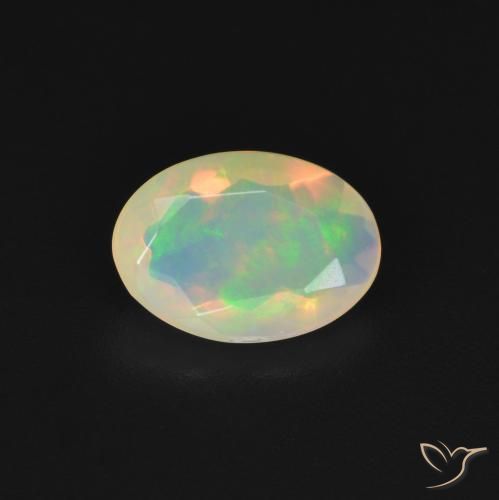 0.95ct Natürlicher Mehrfarbig Opal, Oval, Transparent