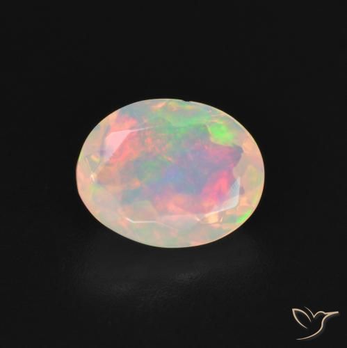 1.27ct Natürlicher Mehrfarbig Opal, Oval, Transparent