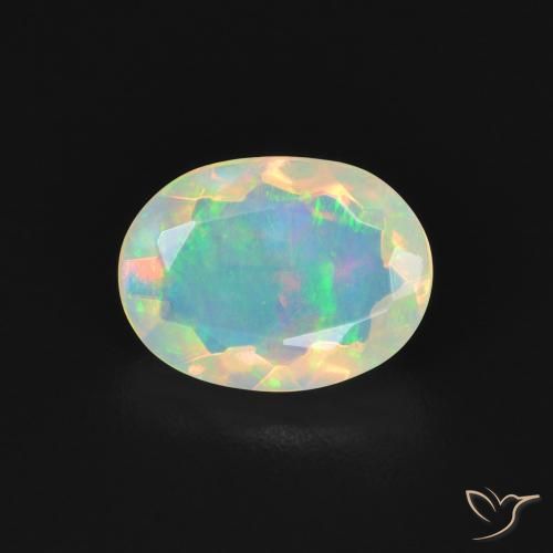 0.99ct Natürlicher Mehrfarbig Opal, Oval, Transparent