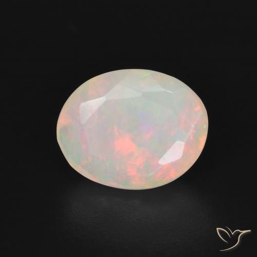 0.98ct Natürlicher Mehrfarbig Opal, Oval, Lichtdurchlässig, Photo A