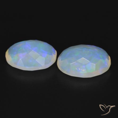 3.16 ct natürliche Bläulich-weiß Opal-Edelsteine, Oval, Transparent