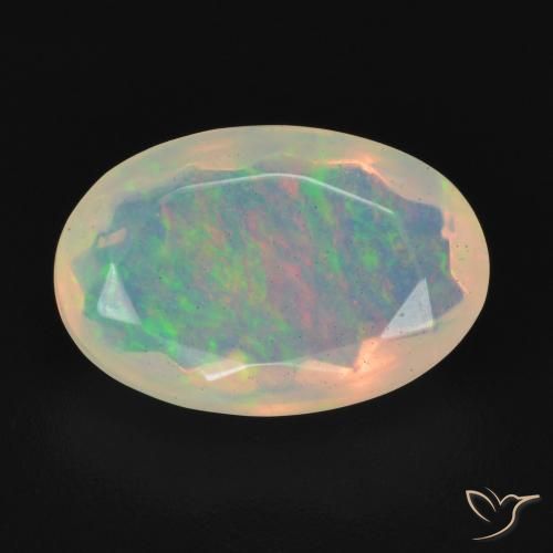 1.96ct Natürlicher Mehrfarbiges Weiß Opal, Oval, Transparent