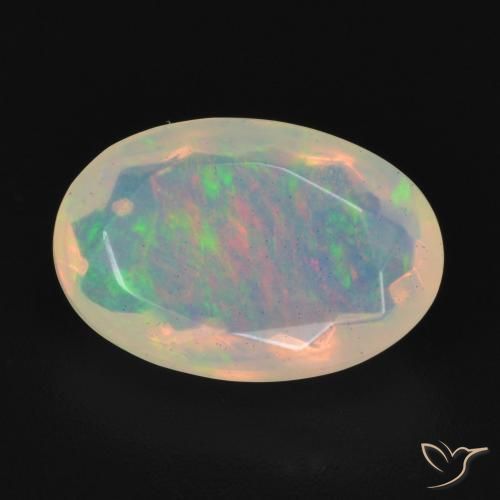 9,17 ctw natürlicher Mehrfarbiges Weiß Opal, Oval, Transparent