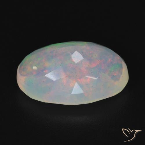 9,17 ctw natürlicher Mehrfarbiges Weiß Opal, Oval, Transparent