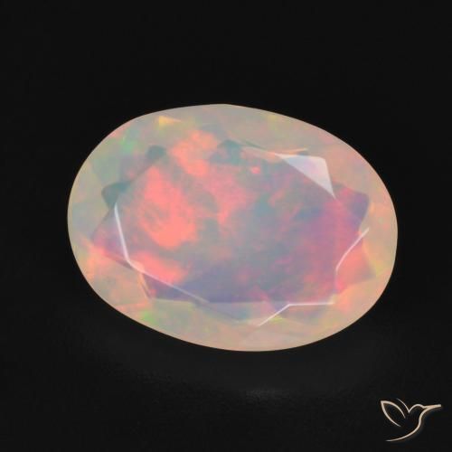 9,17 ctw natürlicher Mehrfarbiges Weiß Opal, Oval, Transparent