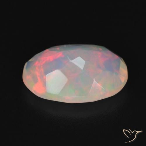 9,17 ctw natürlicher Mehrfarbiges Weiß Opal, Oval, Transparent