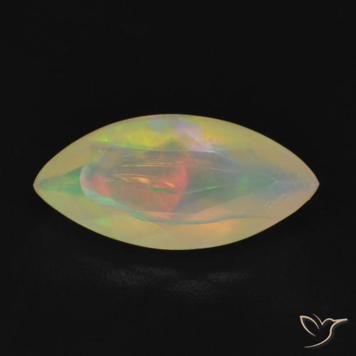 0.93ct Natürlicher Mehrfarbiges Weiß Opal, Marquise, Transparent