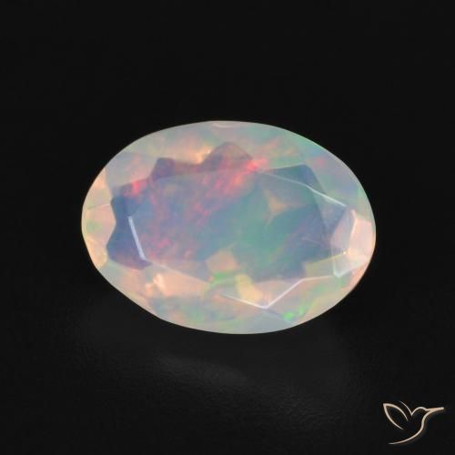 9,17 ctw natürlicher Mehrfarbiges Weiß Opal, Oval, Transparent