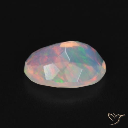 9,17 ctw natürlicher Mehrfarbiges Weiß Opal, Oval, Transparent