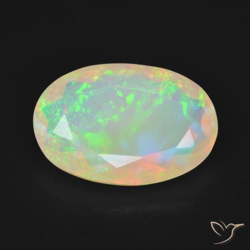3.84ct Natürlicher Mehrfarbig Opal, Oval, Transparent