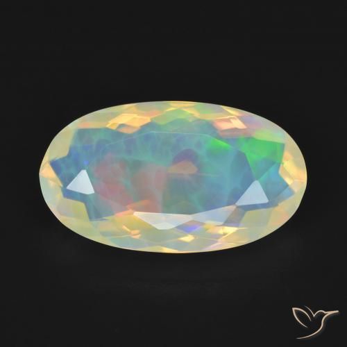 3.51ct Natürlicher Mehrfarbig Opal, Oval, Transparent, Photo A