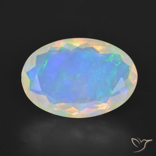 5.13ct Natürlicher Mehrfarbig Opal, Oval, Transparent