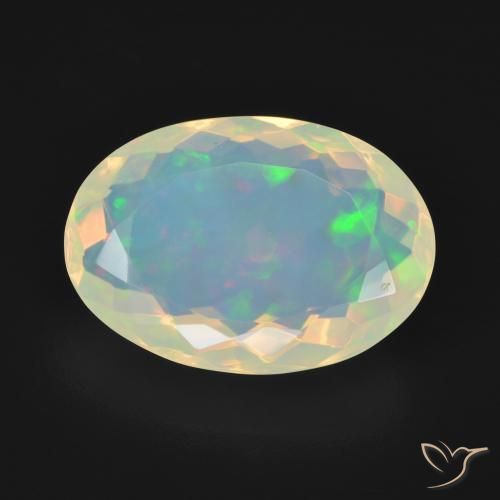 5.16ct Natürlicher Mehrfarbig Opal, Oval, Transparent, Photo A
