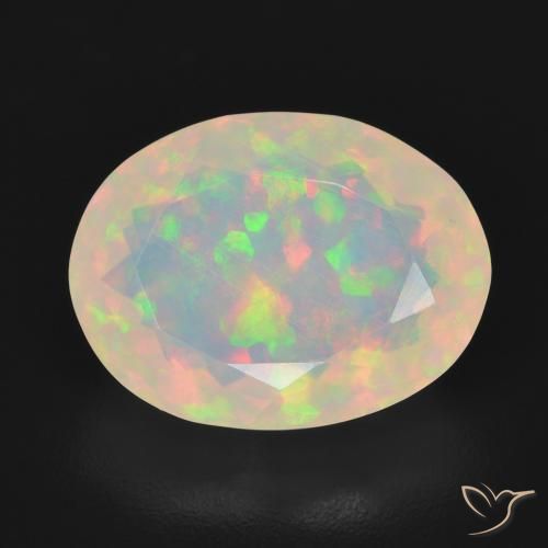3.52ct Natürlicher Mehrfarbig Opal, Oval, Transparent