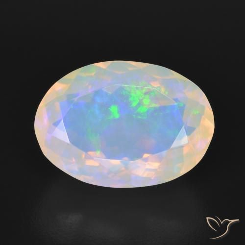 4.14ct Natürlicher Mehrfarbig Opal, Oval, Transparent, Photo A