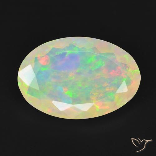 3.93ct Natürlicher Mehrfarbig Opal, Oval, Transparent