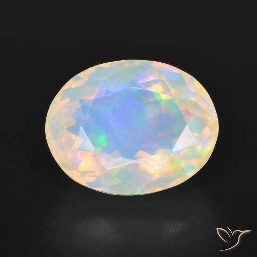 3.90ct Natürlicher Mehrfarbig Opal, Oval, Transparent