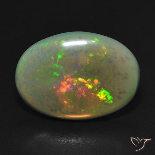 4.41ct Natürlicher Mehrfarbig Opal, Oval, Lichtdurchlässig