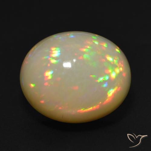 10.12ct Natürlicher Mehrfarbig Opal, Oval, Lichtundurchlässig