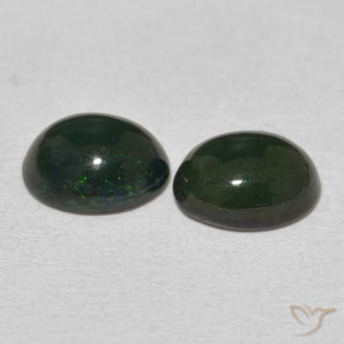 2.08 ct natürliche Mehrfarbig Opal-Edelsteine, Oval, Lichtundurchlässig