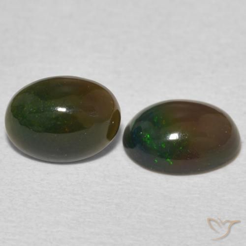 1.45 ct natürliche Mehrfarbig Opal-Edelsteine, Oval, Lichtundurchlässig