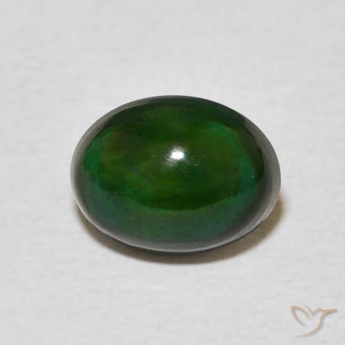 1.19ct Natürlicher tiefgrün Opal, Oval, Lichtundurchlässig