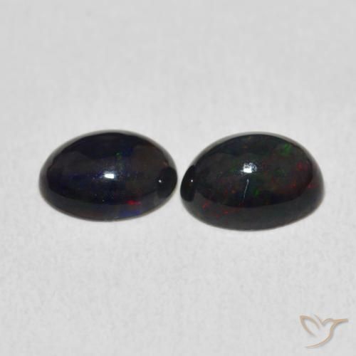 1.48 ct natürliche Mehrfarbig Opal-Edelsteine, Oval, Lichtundurchlässig