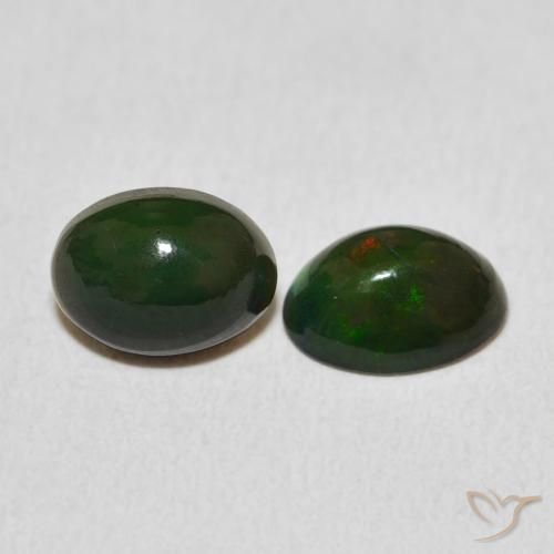 1.60 ct natürliche Mehrfarbig Opal-Edelsteine, Oval, Lichtundurchlässig