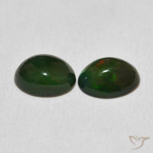 1.60 ct natürliche Mehrfarbig Opal-Edelsteine, Oval, Lichtundurchlässig