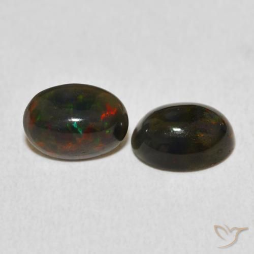 1.38 ct natürliche Mehrfarbig Opal-Edelsteine, Oval, Lichtundurchlässig