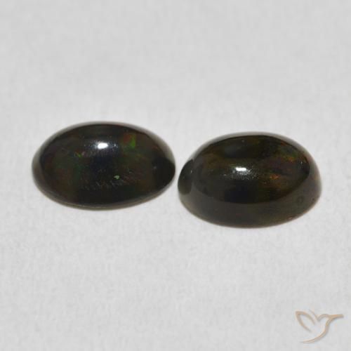 1.38 ct natürliche Mehrfarbig Opal-Edelsteine, Oval, Lichtundurchlässig