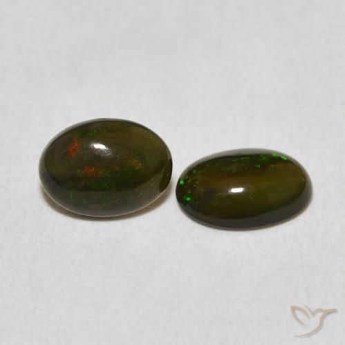 0.86 ct natürliche Mehrfarbig Opal-Edelsteine, Oval, Lichtundurchlässig