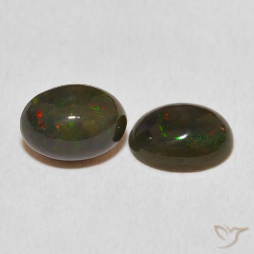 1.59 ct natürliche Mehrfarbig Opal-Edelsteine, Oval, Lichtundurchlässig