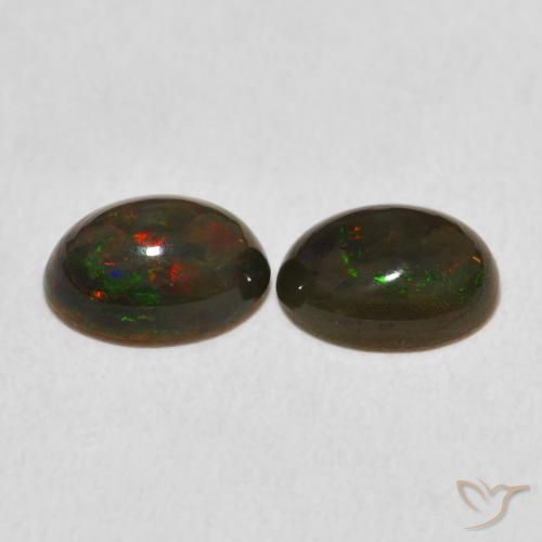 1.59 ct natürliche Mehrfarbig Opal-Edelsteine, Oval, Lichtundurchlässig