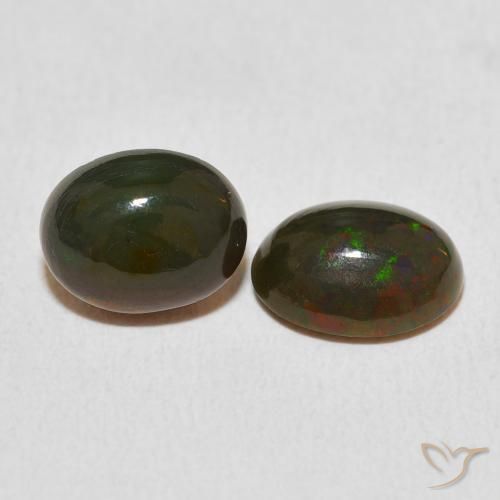 2.50 ct natürliche Mehrfarbig Opal-Edelsteine, Oval, Lichtundurchlässig