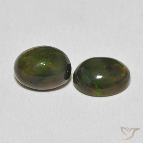 2.37 ct natürliche Mehrfarbig Opal-Edelsteine, Oval, Lichtundurchlässig
