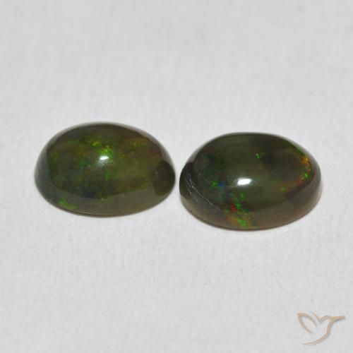 2.37 ct natürliche Mehrfarbig Opal-Edelsteine, Oval, Lichtundurchlässig