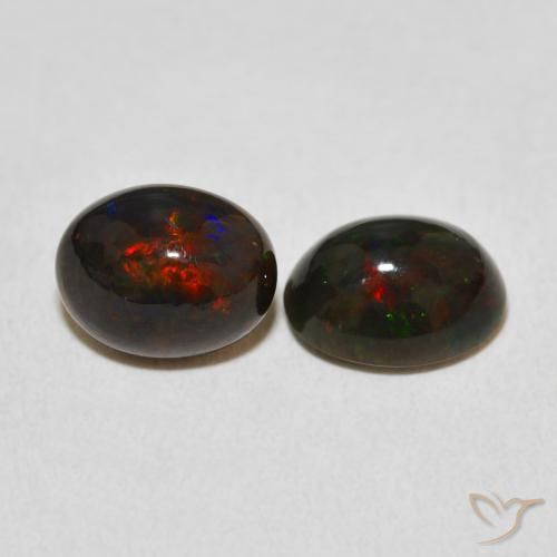 2.42 ct natürliche Mehrfarbig Opal-Edelsteine, Oval, Lichtundurchlässig