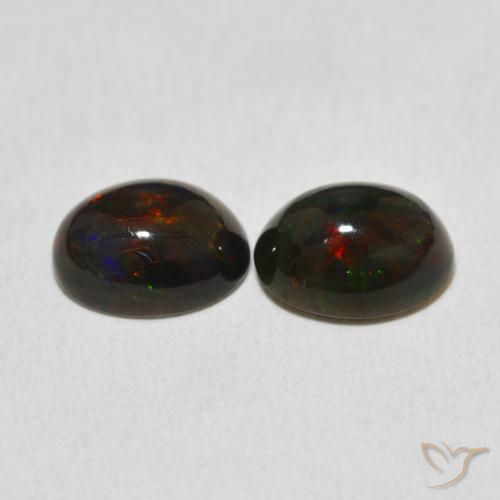 2.42 ct natürliche Mehrfarbig Opal-Edelsteine, Oval, Lichtundurchlässig