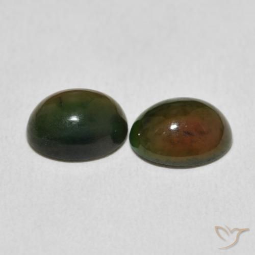 2.33 ct natürliche Mehrfarbig Opal-Edelsteine, Oval, Lichtundurchlässig